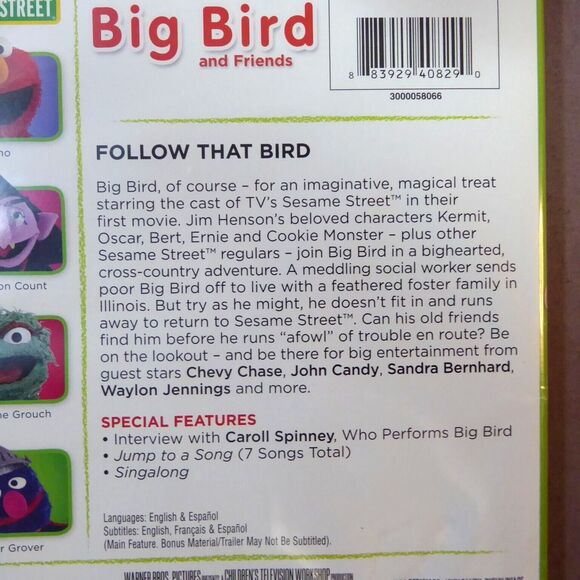 Sesame Street Big Bird and Cookie Monster Friends DVD + Grover & Elmo Plush Lot - Picture 11 of 16